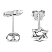Plain Silver Star of David Stud Earrings, ep266